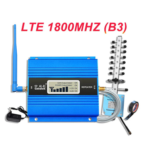 Cellular Amplifier GSM 2G 900 3G UMTS 2100 4G LTE 1800MHZ DCS Signal Booster Cell Mobile Phone  + Antenna + 10m Cable Repeater