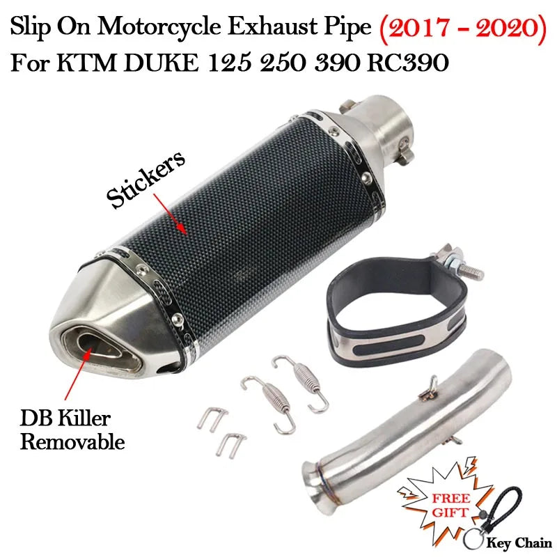 Slip on 51mm Motorcycle Exhaust System Muffler Escape Modified Middle Link Pipe For KTM DUKE 125 250 390 RC390 2017 18 2019 2020