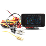 4 In 1 LCD Car Digital Gauge Voltmeter Oil Pressure Fuel Water Temp Meter 1/8 NPT Universal Instrument Panel With Sensor 12v/24v