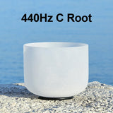 CVNC 8 Inch White Frosted Quartz Crystal Singing Bowl for Sound Healing Meditation Yoga with Free Mallet