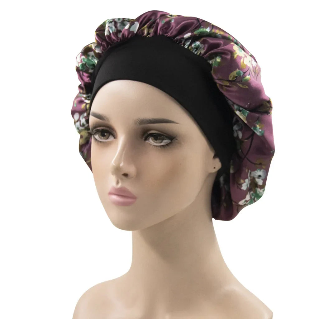 A New Set of Head Cap Multicolor Printing Nightcap Fashion Street Snap African Pattern Turbante Tissus en Soie