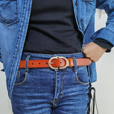 VATLTY Official Authentic Woman Leather Belt Golden Alloy Buckle Natural Cowhide Ladies Jeans Belt Trousers Belt Female ZK105