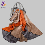 [BYSIFA] New Luxury Pure Silk Scarf Shawl Women Spring Autumn Long Scarves Ladies Brand 100% Silk Neck Scarf Foulard 175*52cm