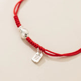 La Monada 925 Silver Fish Red Rope Bracelets Red Thread Line String Jewelry Bracelets For Women Lucky Adjustable Blessing