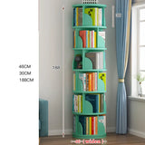 360° Rotating Children's Bookshelf 6 Floor Shelves Cabinet Wooden Storage Rack Furniture Library Sundry Holder Magazine Bookcase