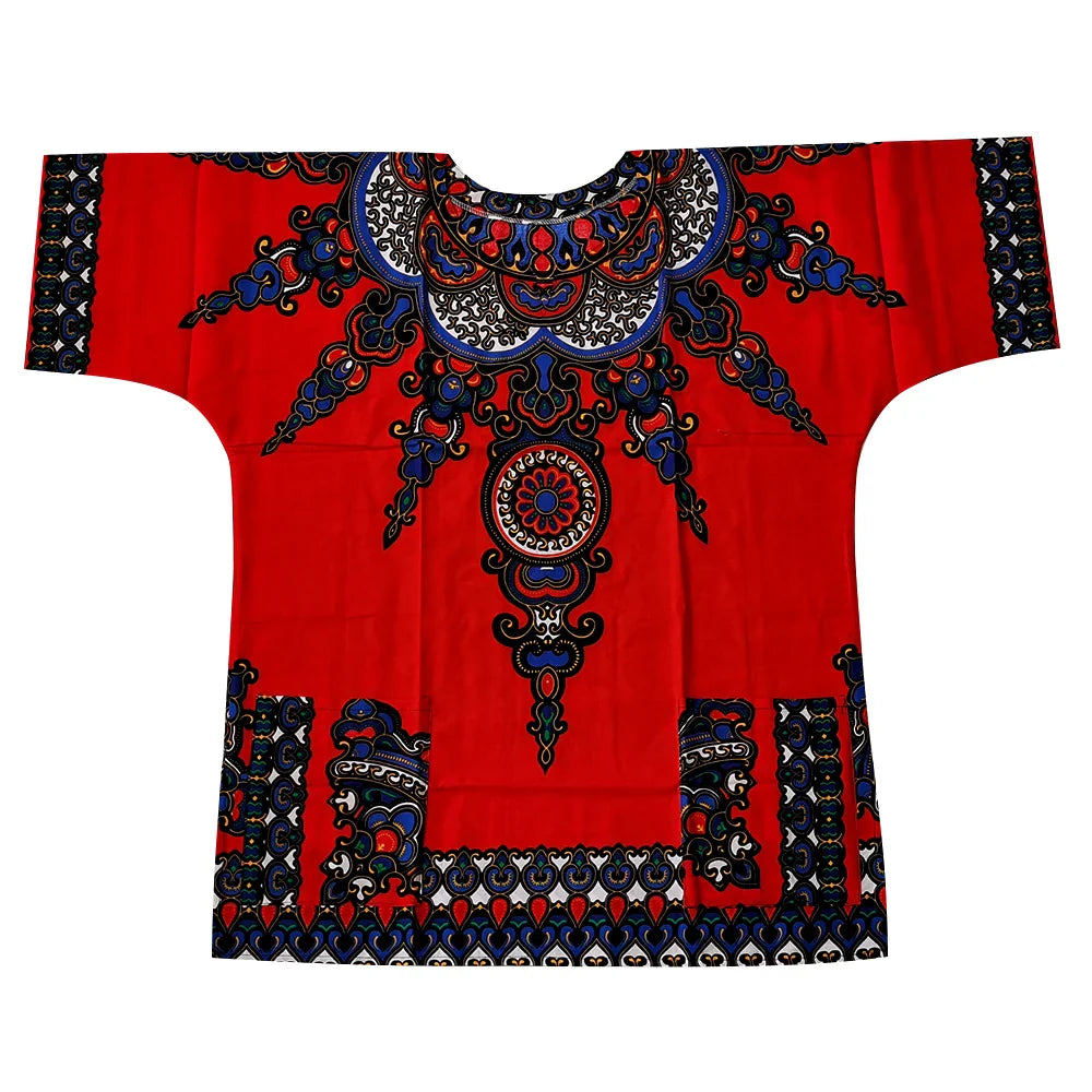 New fashion design African traditional printed 100% cotton Dashiki T-shirts for unisex