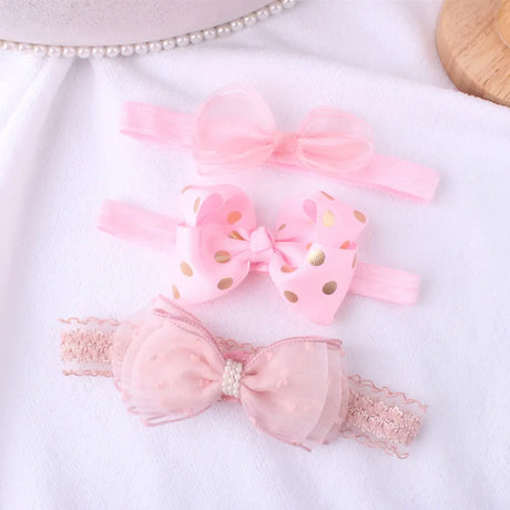 3pcs/lot Newborn Headwear Baby Girl Flower Headbands Lace Hair Bands Party Headband Turban Infant Newborn Hair Accessories