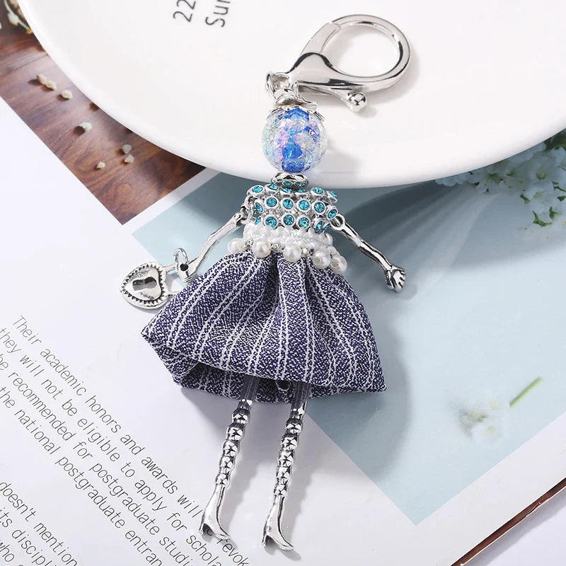 YLWHJJ brand Doll Handmade Cute charm keychain for Women Car Pendant Girls fashion Jewelry Bag key chains Accessories key ring