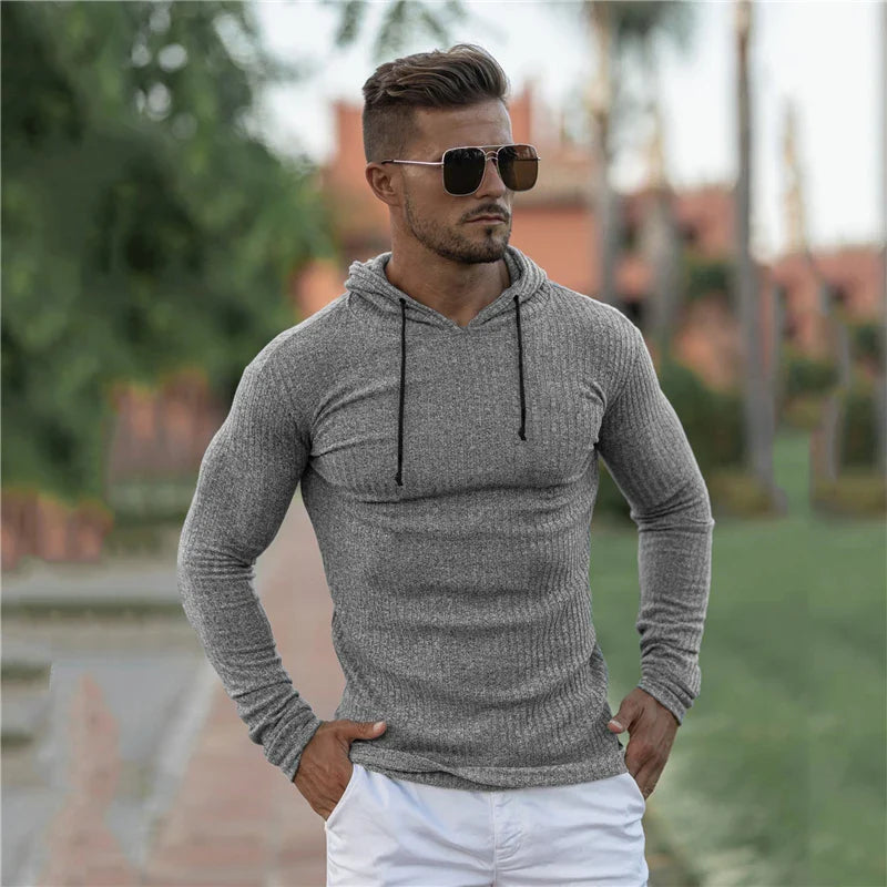 New Fashion Winter Hooded Sweater Men Warm Turtleneck Mens Sweaters Slim Fit Pullover Men Classic Sweter Men Knitwear Pull Homme