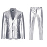 Men's Shiny Gold 2 Pieces Suits (Blazer+Pants) Terno Masculino Fashion Party DJ Club Dress Tuxedo Suit Men Stage Singer Clothes