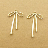 10pcs Bow Charm for Jewelry Making Craft Supplies Earring Pendant Bracelet Necklace Keychain Accessories Metal Materials