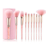 Zoreya Brand Concealer Blending Professional Makeup Brushes 10pcs Soft Synthetic Hair Blush Foundation Eye Shadow Fan Brush