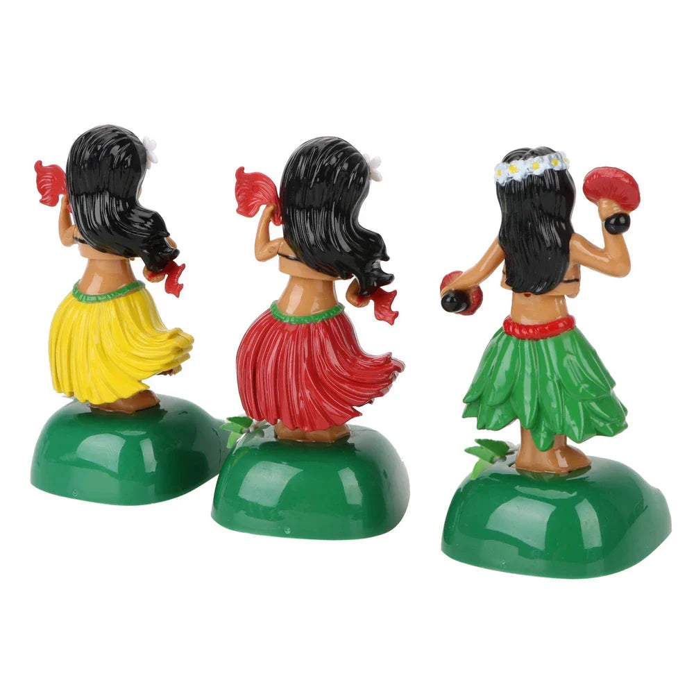 Solar Powered Shaking Head Toy Hula Auto Interior Dashboard Decoration Hawaii Girl Car Ornaments