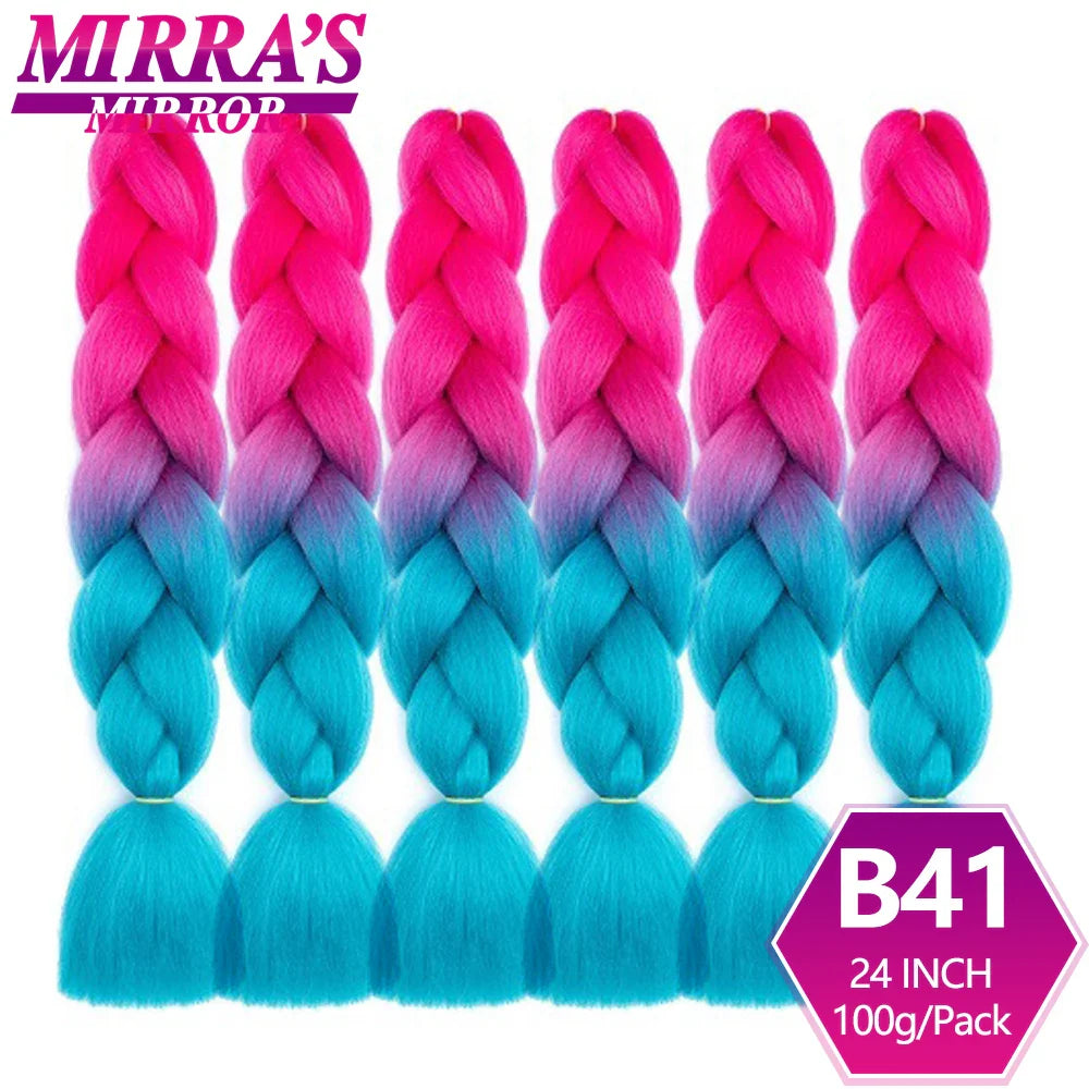 6 Bundles Jumbo Braiding Hair Extensions 24 Inch Synthetic Hair Braids for DIY Box Twist Crochet Hair Wholesale Drop Shipping