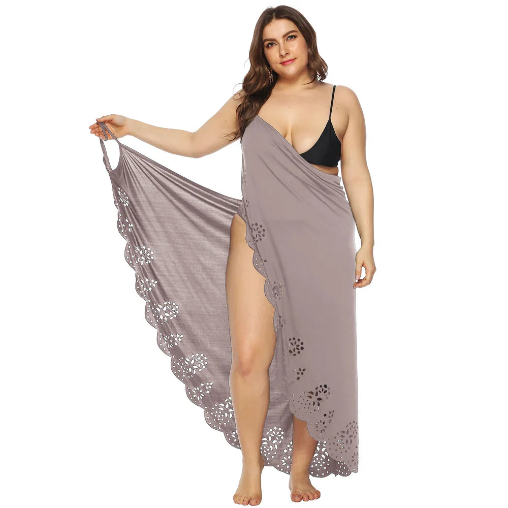 Sexy Cover Up Plus Size Bikini Women Swimsuit Cover-up Beach Bathing Suit Beach Wear Knitting Swimwear Mesh Beach Dress