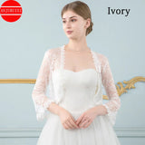 Lace Bolero Women Wedding Accessories Mariage Bride Jacket 3/4 Flared Sleeves Chaquetas De Mujer Para Shawl Novia Cape Elegant