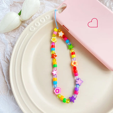 New Mobile Phone Chains Strap Lanyard Colorful Pearl Soft Pottery Rope Cell Phone Case Hanging Cord for Women Wholesale