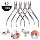 4/8/12pcs Stainless Steel Nail Cuticle Nipper Cutter Dead Skin Remover Manicure Scissors Tweeters Toenails Ingrown Pedicure Tool