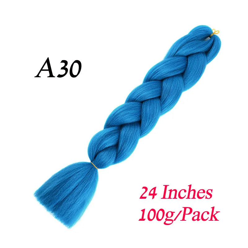 Synthetic Jumbo Braiding Hair Extension 24 " Heat Resistant Fiber In Bulk Ombre Synthetic Jumbo Braids Hair For Red Black Women