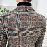 2021 grid Brand clothing Men spring Casual business suit/Male High quality cotton slim fit Blazers Jackets/Man plaid coats S-4XL