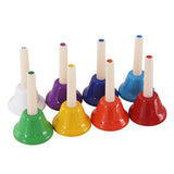 8-Note Hand Bell Children Music Toy Rainbow Percussion Instrument Set 8-Tone Bell Rotating Rattle Beginner Educational Toy Gift