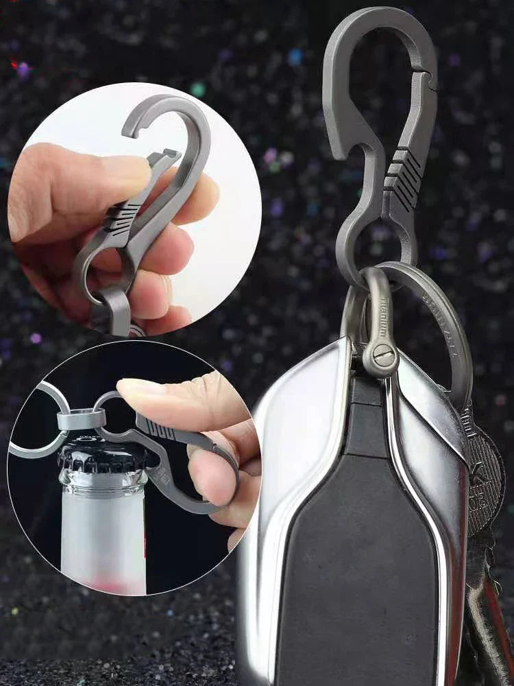 High-End Titanium Keychain Luxury Men Car Key Chain Key Ring Ultra Lightweight EDC Carabiner Holder The Best Gift For Men