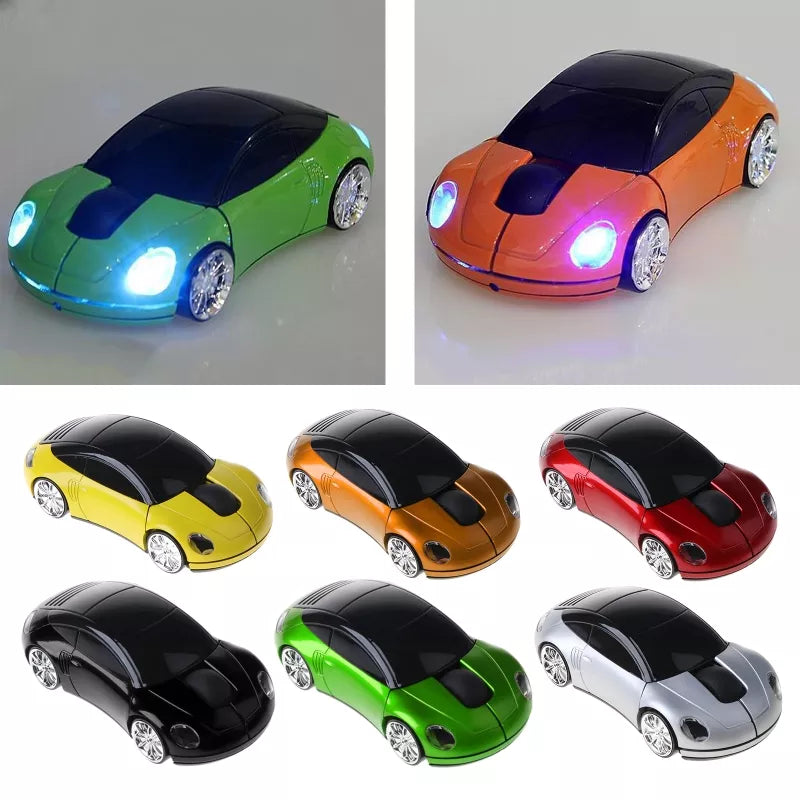 2.4G 1600DPI Mouse USB Receiver Wireless LED Light Car Shape Optical Mice