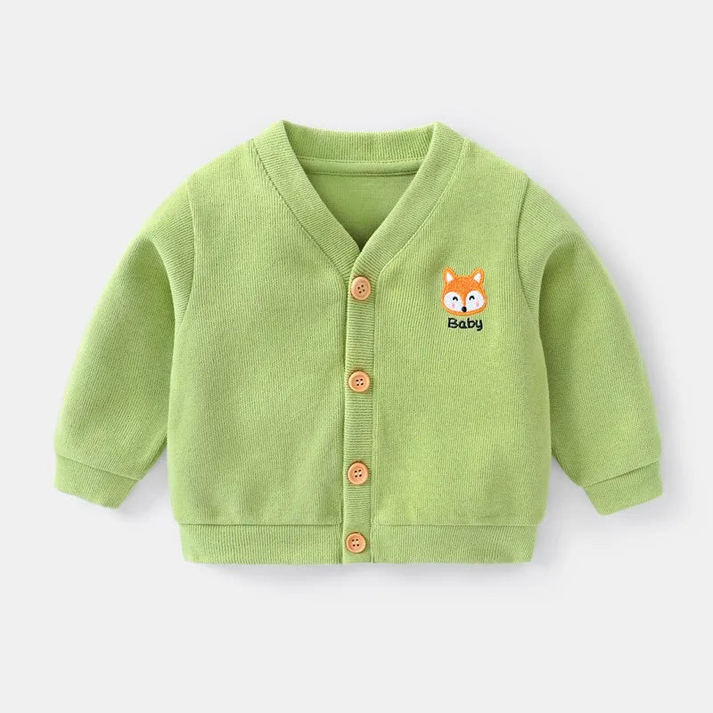 Newborn Baby Clothes Cotton Solid Baby Boys Girls Long Sleeve Knitted Sweater Cardigan Jacket Toddler Kids Casual Coat Tops