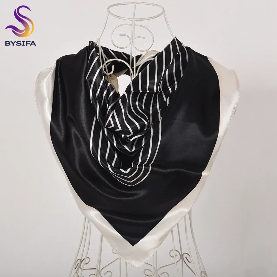 Spring And Autumn Female Satin Scarf,Big Square Scarves Hijabs Printed,Women Scarf,Purple Polyester Silk Scarf Shawl 90*90cm