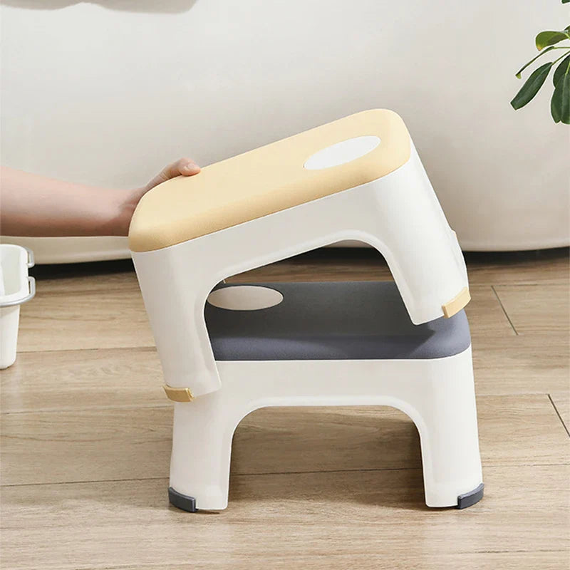 Thicken Plain Bathroom Stools Living Room Non-slip Bath Bench Child Stool Changing Shoe Stool Portable Small Furniture Chair