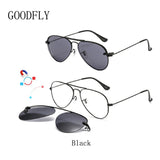 Polarized Sunglasses Men Women Magnetic Clip On Lens Sunglass Pilot Sun Glasses Frame Of Eyeglasses Optical Eyewear Trendy 2023