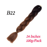 Synthetic Jumbo Braiding Hair Extension 24 " Heat Resistant Fiber In Bulk Ombre Synthetic Jumbo Braids Hair For Red Black Women