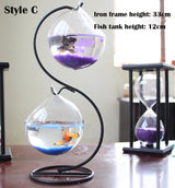 Double-deck Suspended Transparent Hanging Glass Fish Tank Infusion Bottle Aquarium Flower Plant Vase Flower Vase Decoration