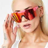 2021 Outdoor Goggle Sun Glasses Women Men Blue Frame Mirrored Lens Windproof Sport Flat Top Polarized Sunglasses Men/Woman UV400