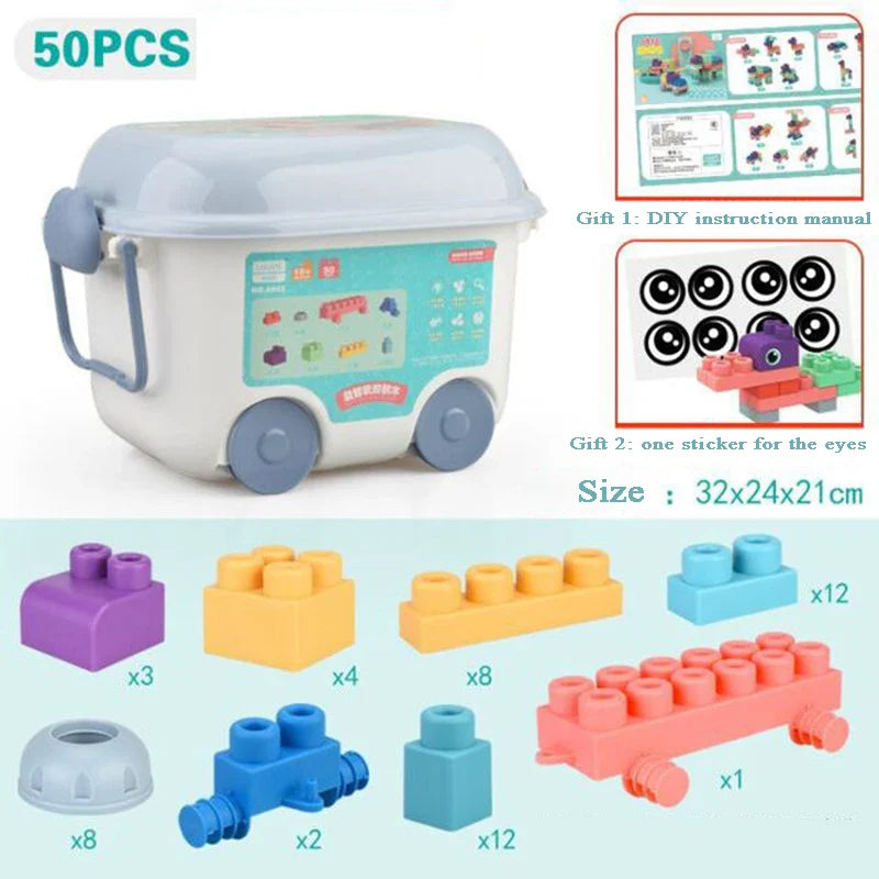 Baby Rubber Big Size Particle Bricks Toys DIY Building Blocks Big Brick Early Educational Large Soft Bricks Toy Bath For Toddler