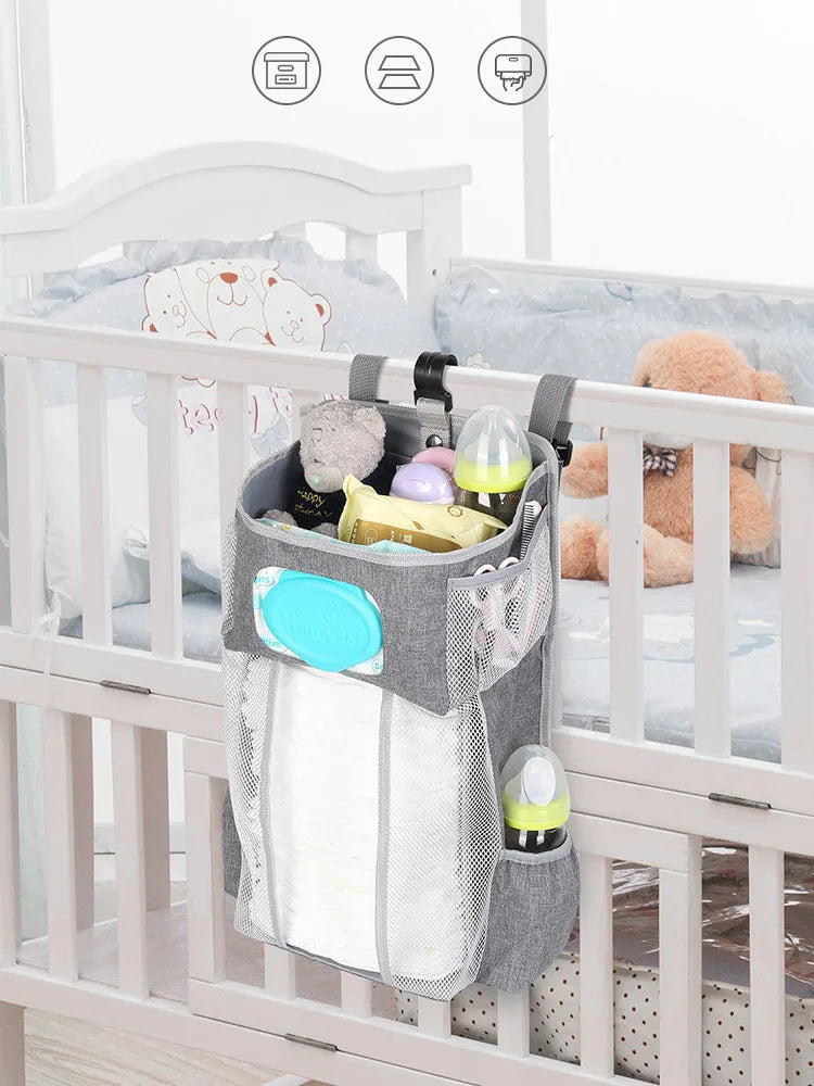 Large Hanging Storage Toy Diaper Pocket For Crib Organizer cot Bedside nursery bag Bedding Set Accessories Baby Stuff