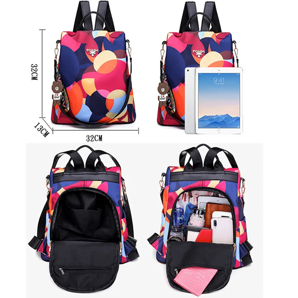 Factory Sale Multifunctional Anti-theft Backpacks Oxford Shoulder Bags for Teenagers Girls Large Capacity Travel School Bag 2021