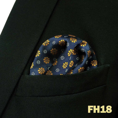 Blue Floral Paisley Mens Pocket Square Classic Silk Purple Hanky Business Fashion Handkerchief Wedding