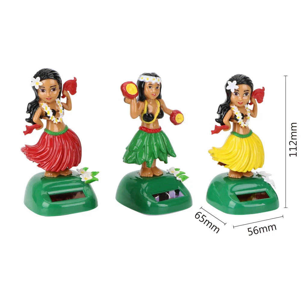 Solar Powered Shaking Head Toy Hula Auto Interior Dashboard Decoration Hawaii Girl Car Ornaments