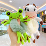 2pcs Plush Animal Scrunchie Set Elastic Hair tie Ponytail Rubber Band Accessories Kawaii Stuffed Cartoon Frog Cat Hair Rope Girl