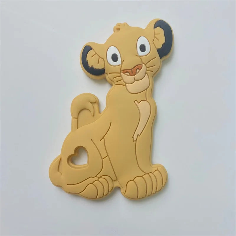 5pcs Silicone Teether Lion Cartoon Animal BPA Free Rodents Teething Necklace Food Grade Infant Chewable Toys Baby Teether