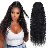 Curly Ponytail Extensions Clip in Synthetic Drawstring Ponytail Wig Long 32Inch Water Wave Afro Pony Tail Women Hairpiece False