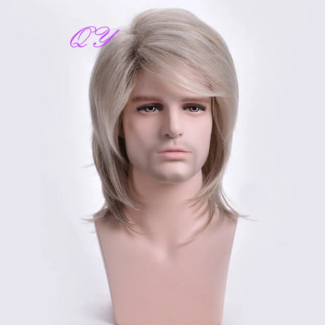 Synthetic Man Wigs  Black Short Curly For Men Wigs With High Temperature Fiber Daily Wear Curl Fashion Hairstyle Male Wig