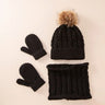 3pcs/set Kids Winter Hat Scarf Mittens Set Toddler Knitted Girls Children Neck Warmer Boys Warm Gloves 0-36 Months