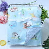 Baby Blankets New Thicken Double Layer Coral Fleece Infant Swaddle Bebe Envelope Wrap Owl Printed Newborn Baby Bedding Blanket