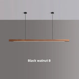 Wooden Pendant Lights Hanging Lamp Modern Table LED Long Linear Light Kitchen Island Lighting for Dining Living Room Office