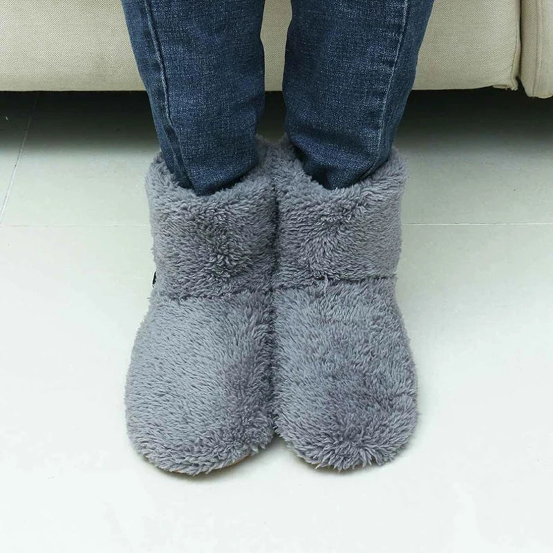 Winter USB Heater Foot Shoes Plush Warm Electric Slippers Feet Heated Washable Electric Shoes Warming Pad Heating Insoles