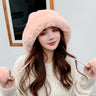 2021 New Pompom Winter Hats For Wome Earmuffs Thicken Ear-flapped Hat Fleece Lined Girl Knit Bonnets Cute Ladies Ear Beanies Cap