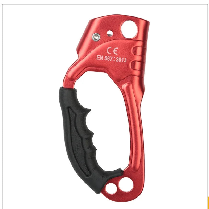 SRT Rock Climbing Hand Ascender Alloy Rigging Rope Ergonomic Handled Riser Rappelling Gear Equipment Left Arborist Tree Climber