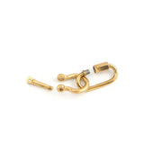 Screw Climbing Gear Carabiner, Stainless Steel, Gold Color, U Pendant, Snap Hook, Charm, Buckle Clasp, Shackle, 3Pcs